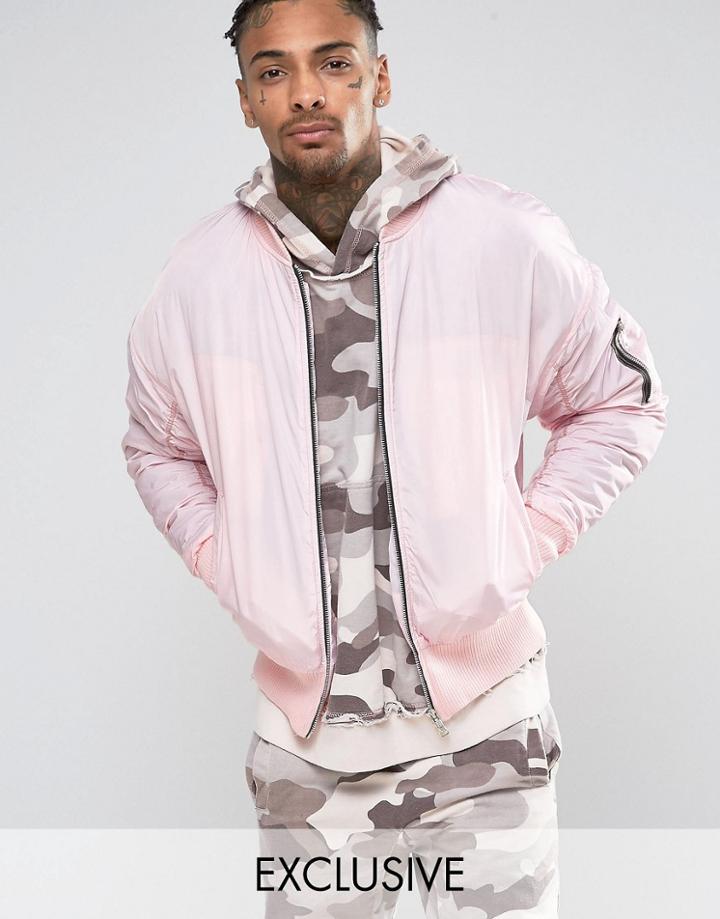 Other Uk Oversized Bomber Jacket - Pink