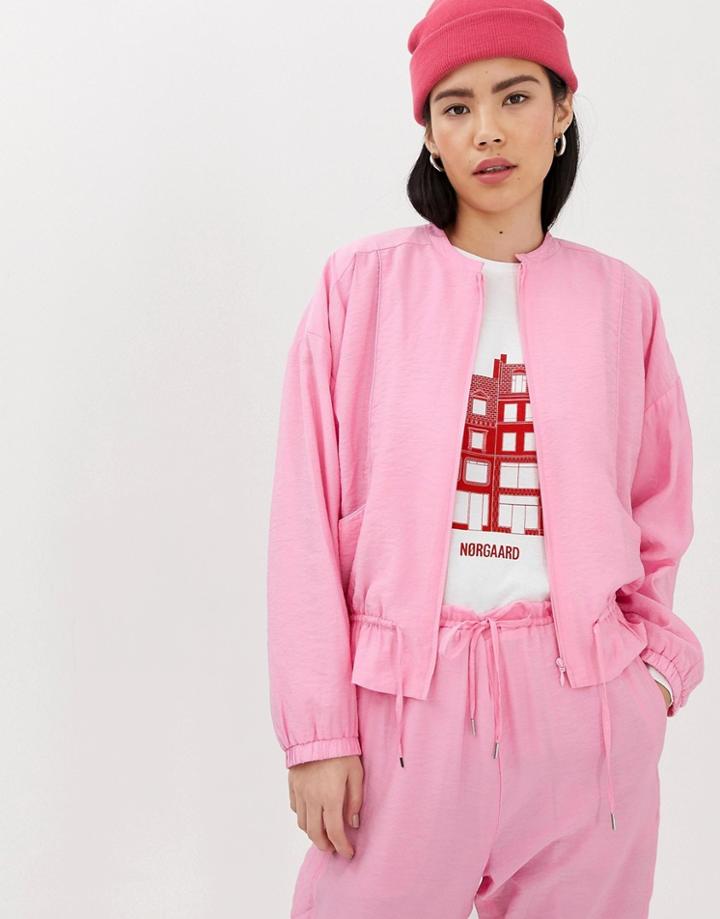 Mads Norgaard Shell Suit Zip Jacket - Pink