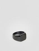 Mister Basic Signet Ring In Black - Black