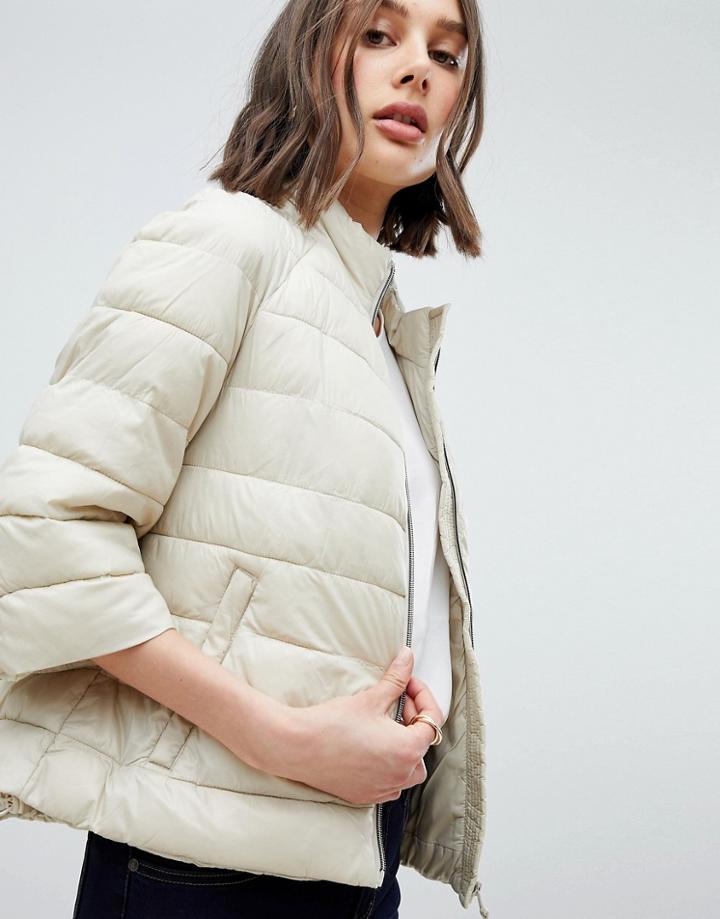 Vero Moda 3/4 Sleeve Padded Coat - Pink