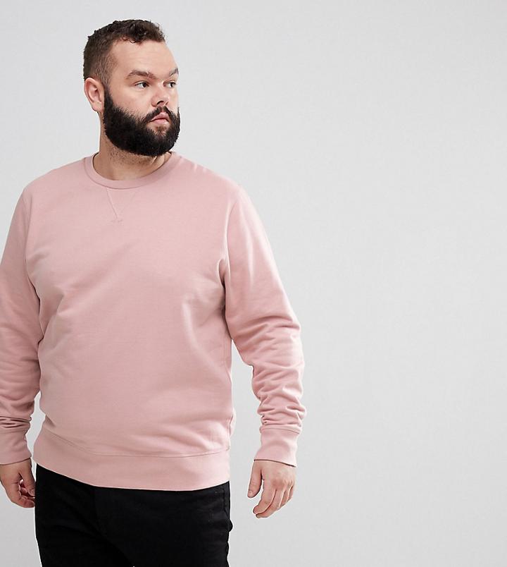 Brave Soul Plus Basic Crew Neck Sweat - Pink