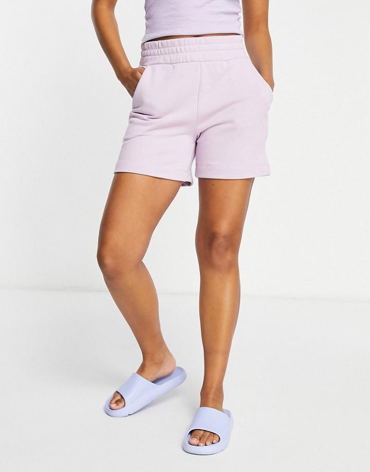 Pieces Lounge Sweat Short In Lilac - Part Of A Set-purple