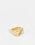 Svnx Chunky Gold Inprinted Ring