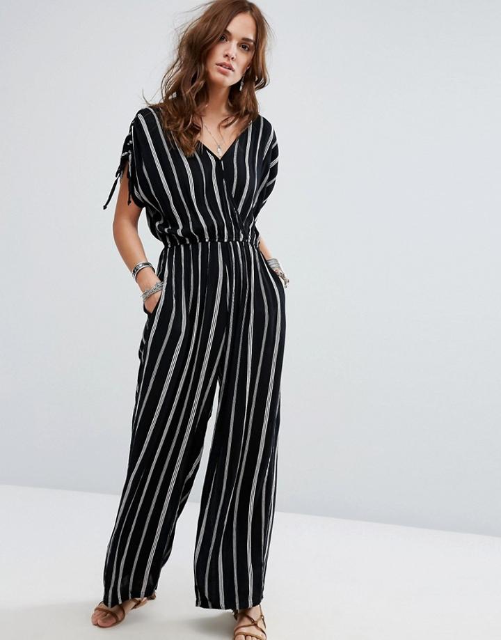 Band Of Gypsies Pinstripe Jumpsuit - Black