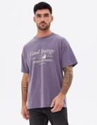 New Look T-shirt With Good Energy Print In Washed Purple