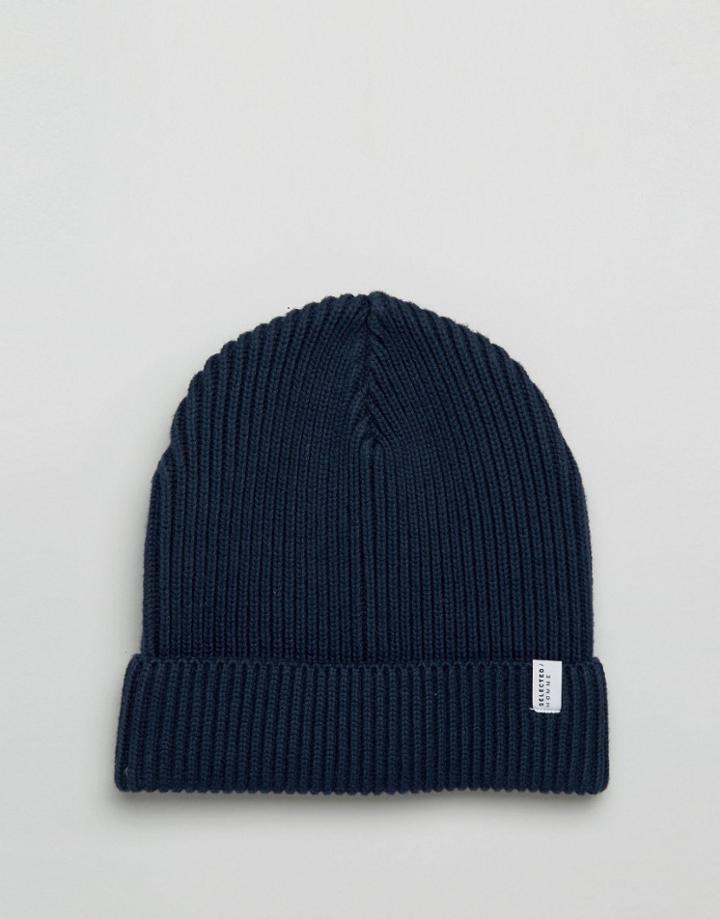 Selected Homme Beanie Rib Nathan - Navy