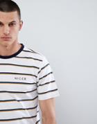 Nicce Score Stripe T-shirt - White