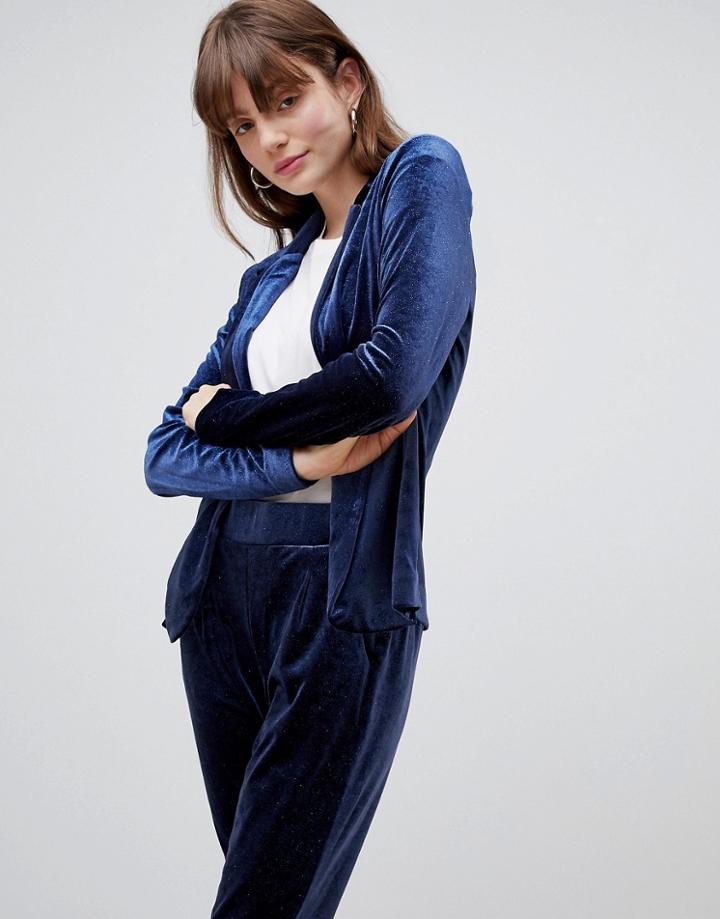 B.young Velvet Suit Jacket-navy