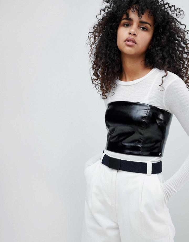 Weekday Vinyl Bandeau Top - Black