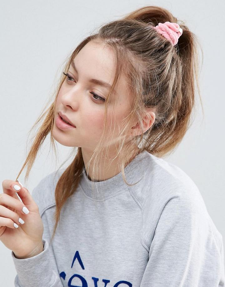 Asos Velvet Tube Hair Tie - Pink