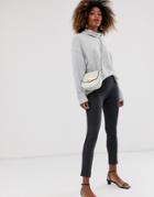 French Connection Mini Houndstooth Stretch Pants-gray
