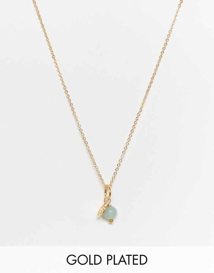 Mirabelle Cluster Pendant Necklace - Light Blue Stone