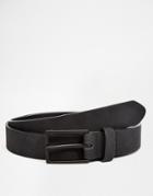 Asos Smart Belt In Black Faux Suede - Black