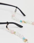 Asos Design Sunglasses Chain In Multi Beads