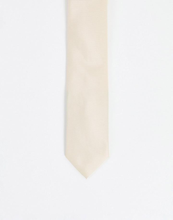 Asos Design Slim Tie In Golden Peach-orange