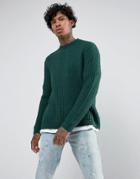 Asos Relaxed Fit Sweater In Green - Green