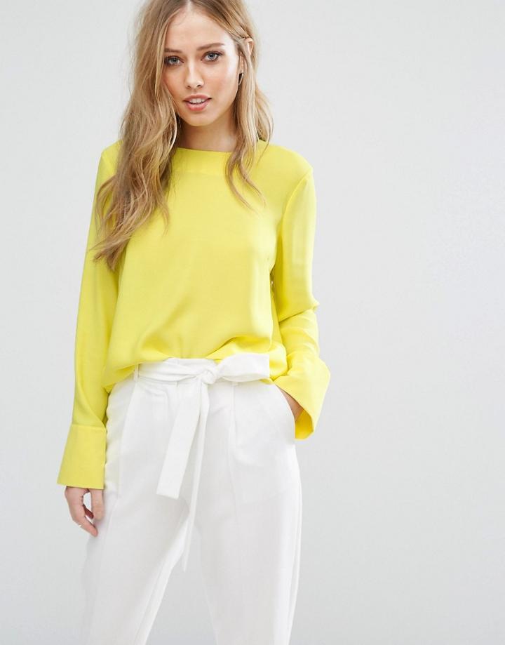 Warehouse Eyelet Detail Top - Yellow