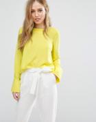 Warehouse Eyelet Detail Top - Yellow