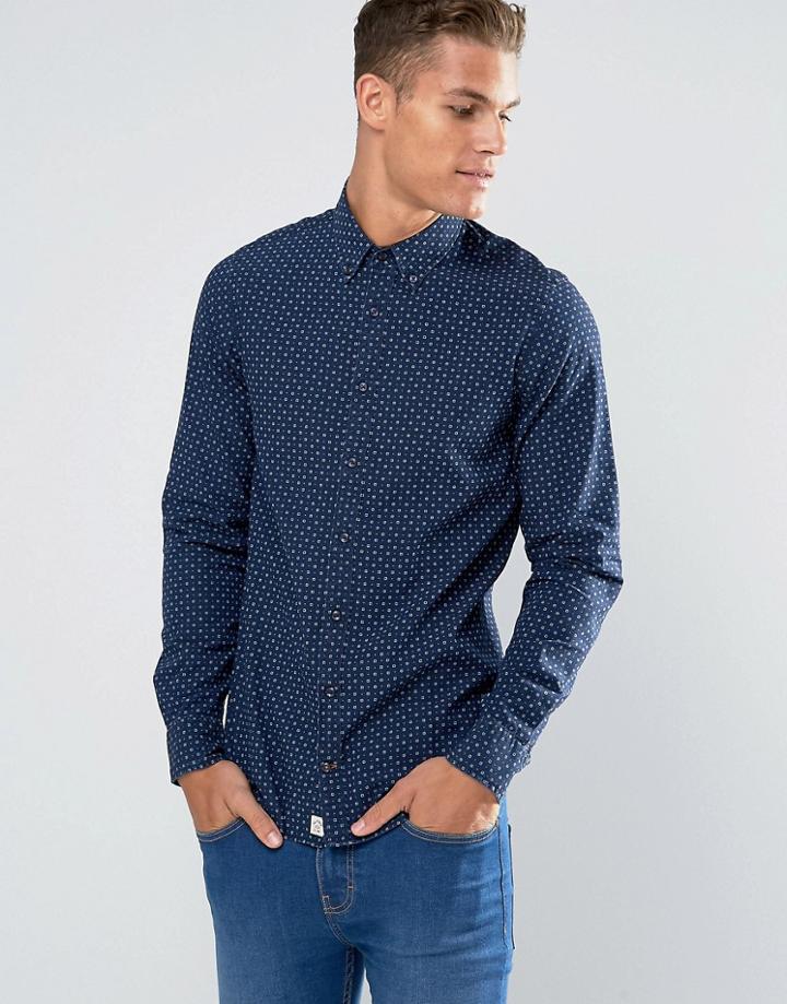 Tommy Hilfiger Shirt With Polka Dot In Slim Fit - Navy