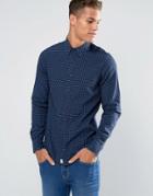 Tommy Hilfiger Shirt With Polka Dot In Slim Fit - Navy