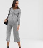 New Look Maternity Rib Culottes Two-piece In Gray