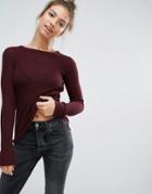 Pull & Bear Side Split Sweater - Red