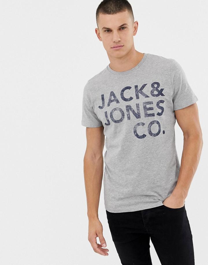 Jack And Jones Bold Print T-shirt - Gray