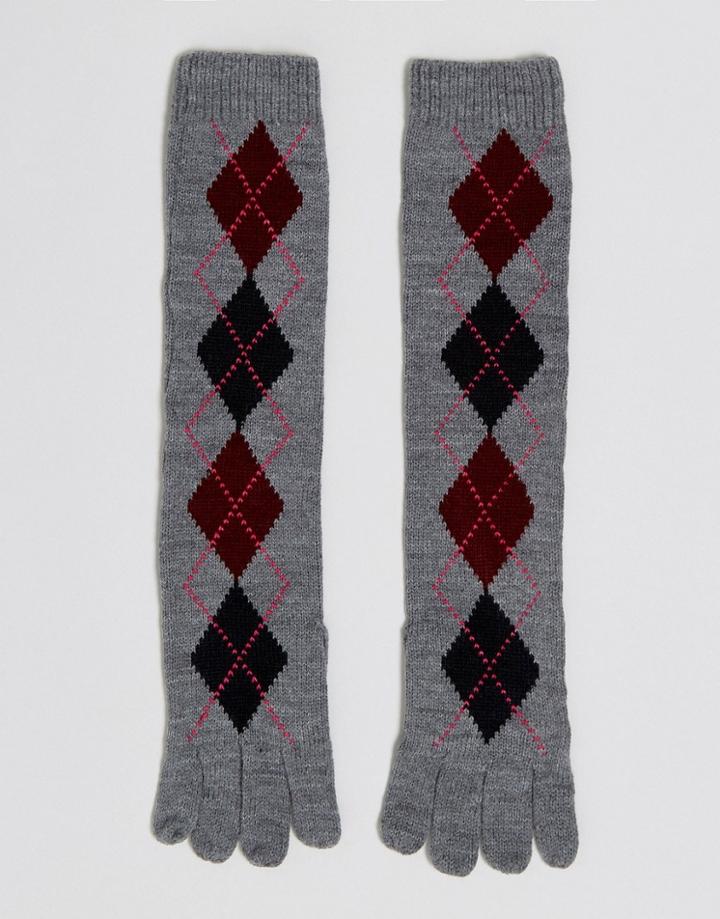 Asos Long Argyle Gloves - Black