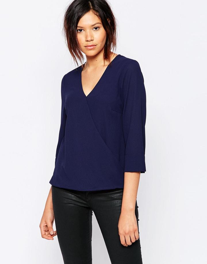 Vero Moda V Neck Blouse - Black Iris