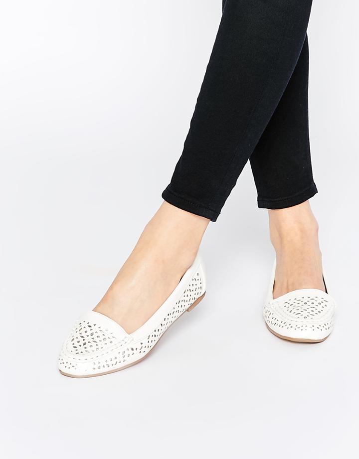 Head Over Heels By Dune Hasier White Cut Out Flat Shoes - White