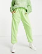 Topshop Cuffed Oversized Sweats In Bright Green