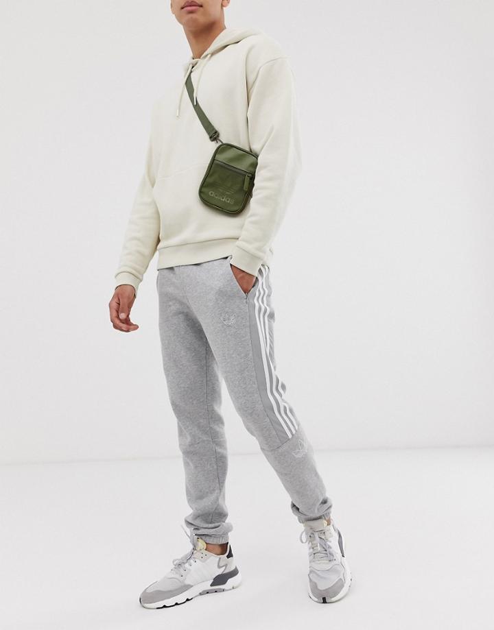 Adidas Originals Sweatpants With Trefoil Print In Gray