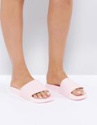 Slydes Cali Pink Basic Logo Slide Flat Sandals - Pink