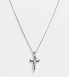 Reclaimed Vintage Inspired 90s Grunge Necklace With Sacred Heart And Dagger Pendant In Burnished Silver