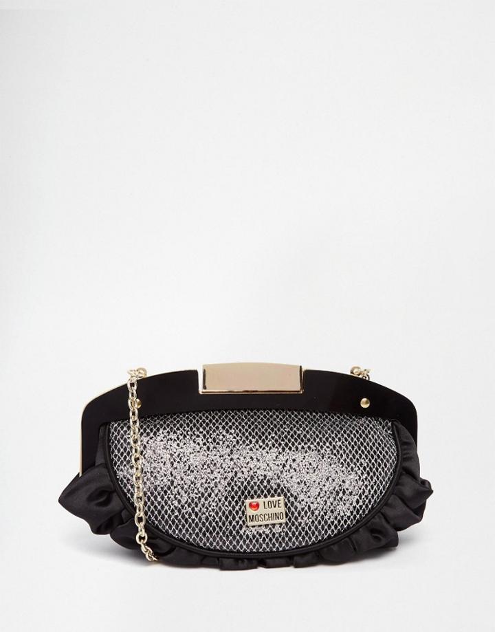 Love Moschino Clutch Bag With Chunky Chain Strap - Black