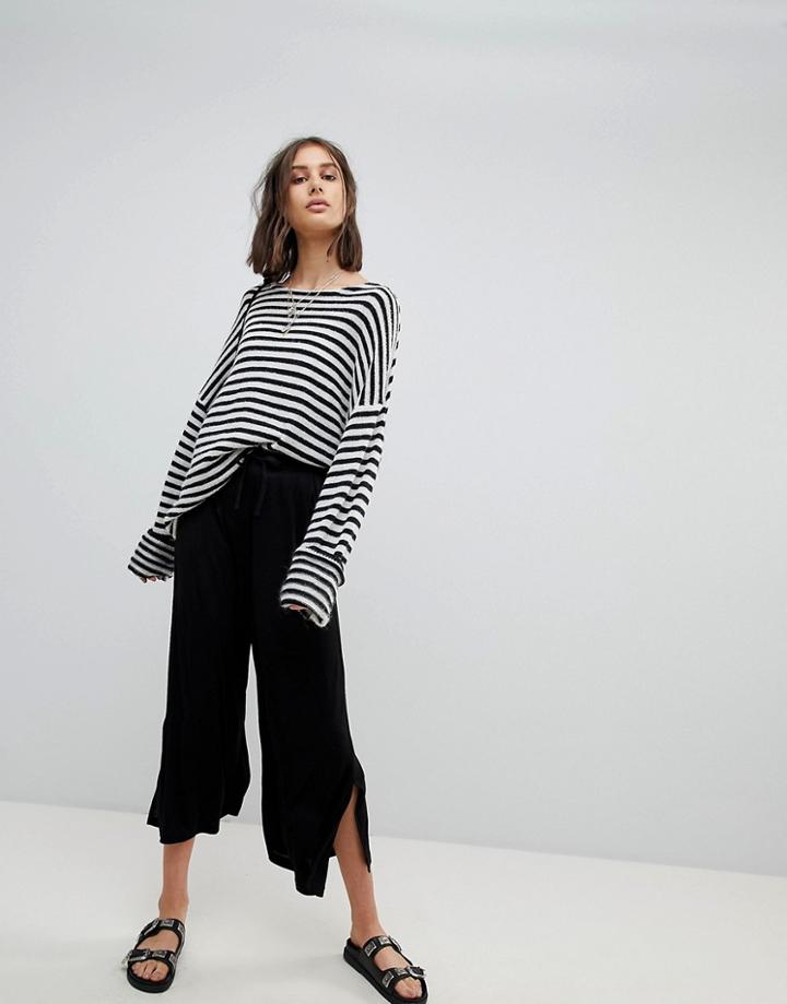Asos Design Cropped Drawstring Pants-black