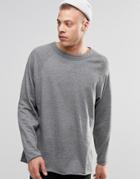 Weekday Goliath Crew Sweatshirt Raw Hem - Gray