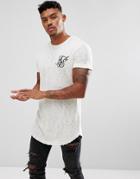 Siksilk Knitted T-shirt In White With Logo - White