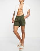 Asos 4505 Swim Shorts In Khaki-green
