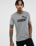 Puma Essentials T-shirt With Large Logo In Gray