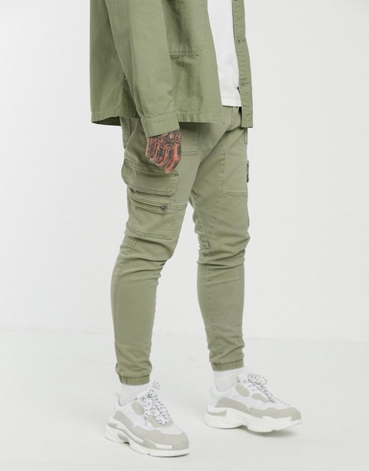 Liquor N Poker Utility Cargo Pants In Green - Green