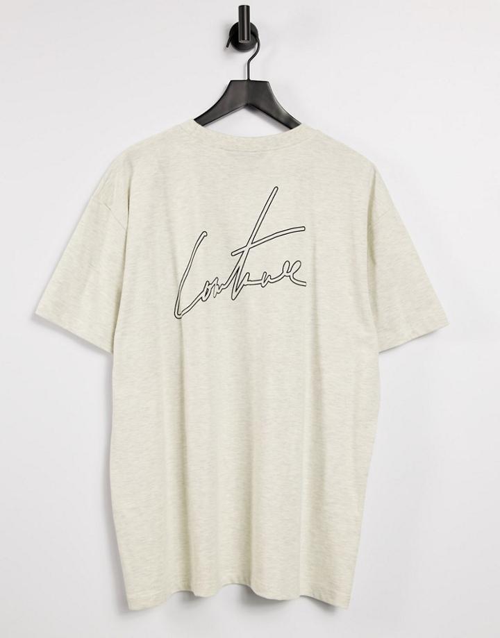 The Couture Club Outline Relaxed T-shirt In Gray-grey
