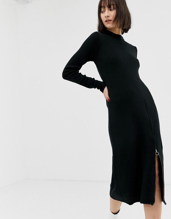 Gestuz Ramona Side Zip Midi Dress-black
