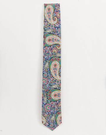 Gianni Feraud Liberty Print Lee Manor Cotton Tie-navy