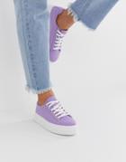 Asos Design Day Light Chunky Lace Up Sneakers In Lilac - Purple