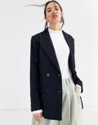 Selected Double Breasted Blazer-navy