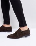 Hugo By Hugo Boss Dressapp Suede Monk Shoes In Brown - Brown