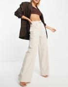 Public Desire Tailored High Waist Pant In Cream - Part Of A Set-neutral
