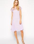 Asos 3d Lace Peplum Dress - Lavender $36.00