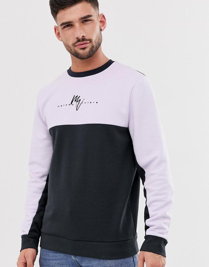 River Island Sweatshirt With Logo Print In Purple